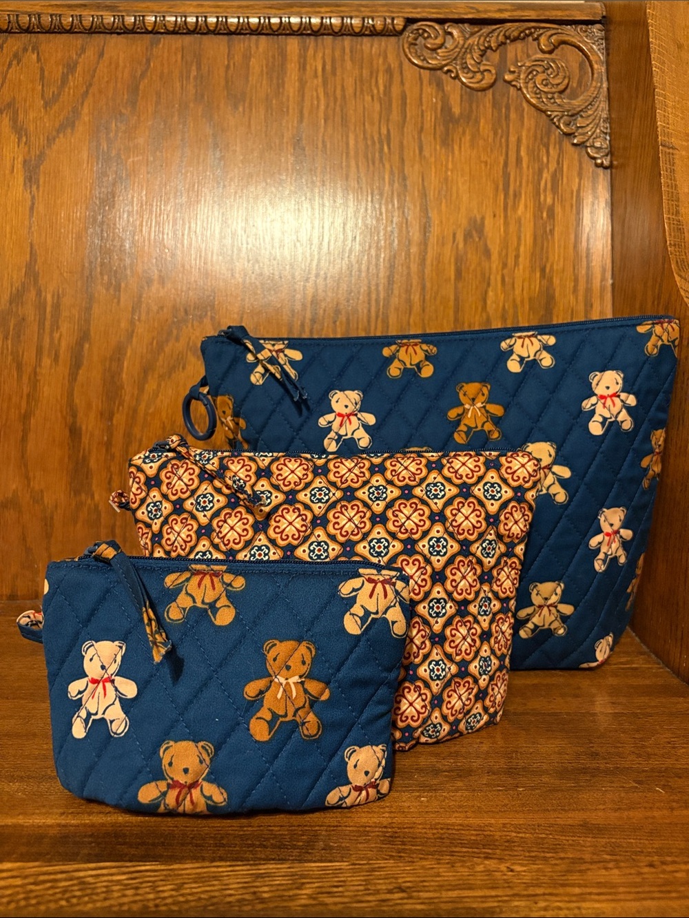 NWT-Vera Bradley-3 Pouch Organizer Set-Bunch of Bears 🐻 Print-$85 - Picture 2 of 14